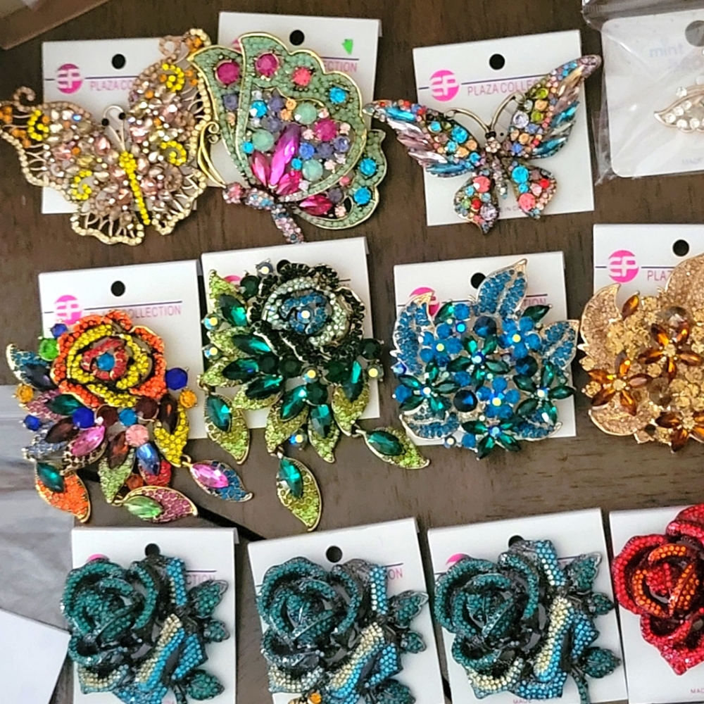 Blinged Out Brooches
